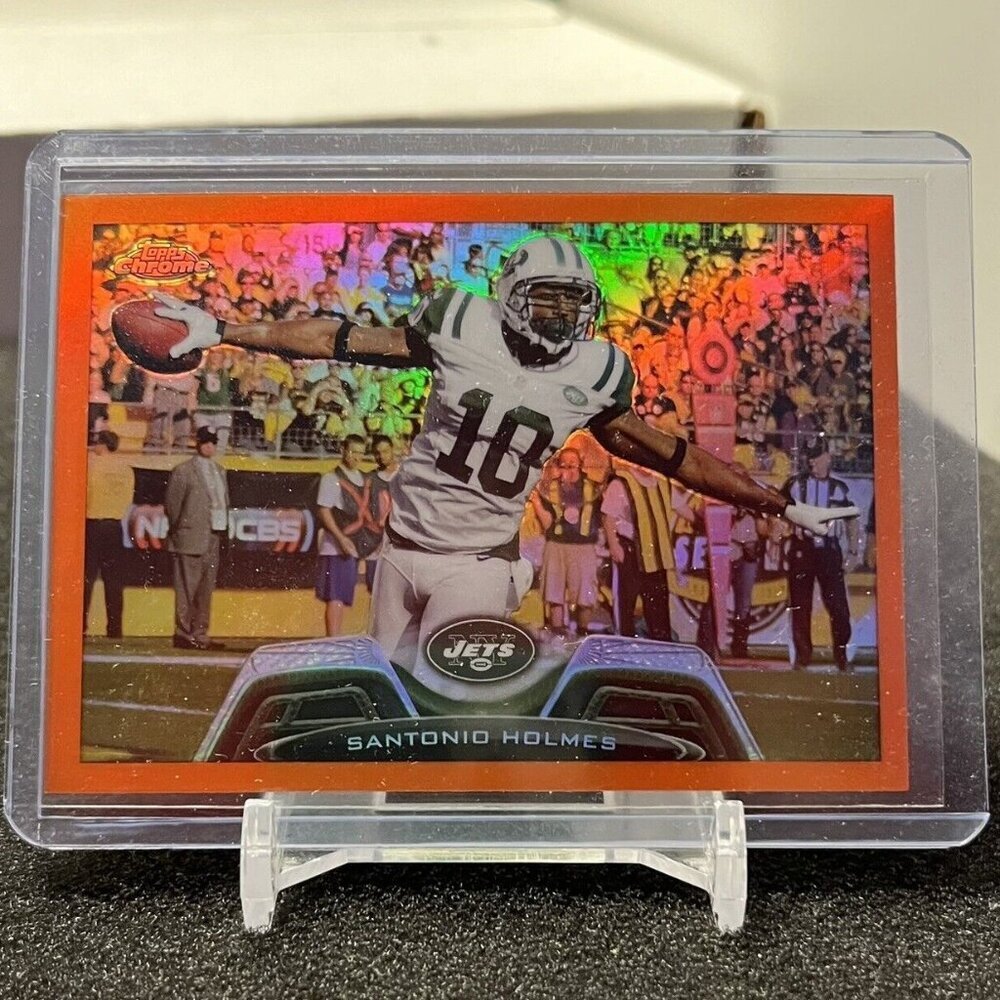 Santonio Holmes 2013 Topps Chrome 71 New York Jets Orange Refractor